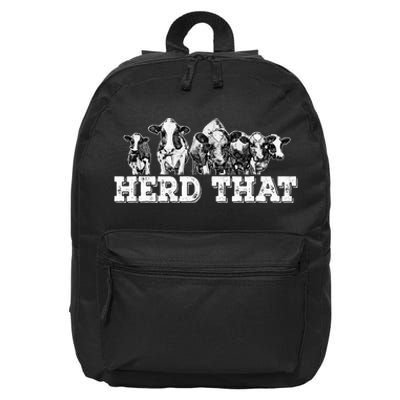 Herd That Funny Cow Lover Farmer 16 in Basic Backpack