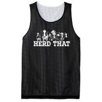 Herd That Funny Cow Lover Farmer Mesh Reversible Basketball Jersey Tank