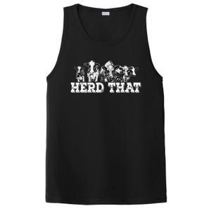 Herd That Funny Cow Lover Farmer PosiCharge Competitor Tank