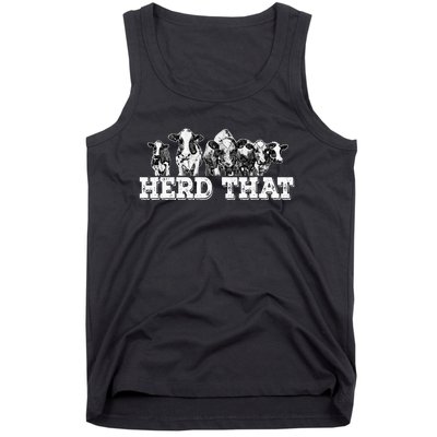 Herd That Funny Cow Lover Farmer Tank Top