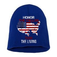 Honor The Fallen Veteran Themed Military Support Gift Short Acrylic Beanie