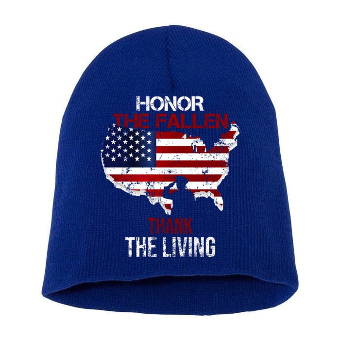 Honor The Fallen Veteran Themed Military Support Gift Short Acrylic Beanie