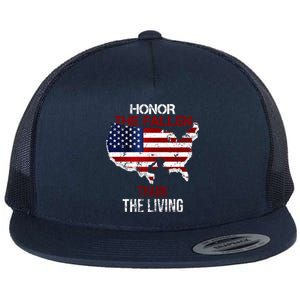 Honor The Fallen Veteran Themed Military Support Gift Flat Bill Trucker Hat