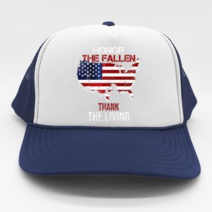 Honor The Fallen Veteran Themed Military Support Gift Trucker Hat