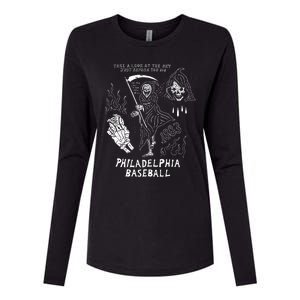 Heavyslime The Fightins Take A Look At The Sky Just Before You Die Philadelphia Womens Cotton Relaxed Long Sleeve T-Shirt