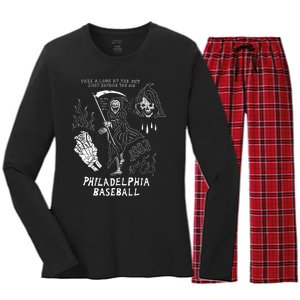 Heavyslime The Fightins Take A Look At The Sky Just Before You Die Philadelphia Women's Long Sleeve Flannel Pajama Set 