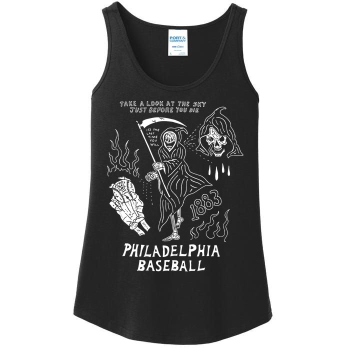 Heavyslime The Fightins Take A Look At The Sky Just Before You Die Philadelphia Ladies Essential Tank