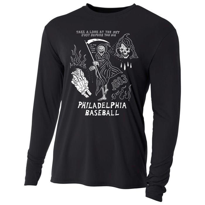 Heavyslime The Fightins Take A Look At The Sky Just Before You Die Philadelphia Cooling Performance Long Sleeve Crew