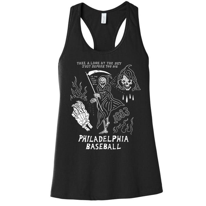 Heavyslime The Fightins Take A Look At The Sky Just Before You Die Philadelphia Women's Racerback Tank