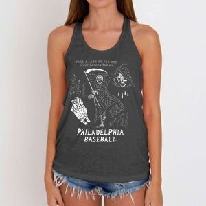 Heavyslime The Fightins Take A Look At The Sky Just Before You Die Philadelphia Women's Knotted Racerback Tank