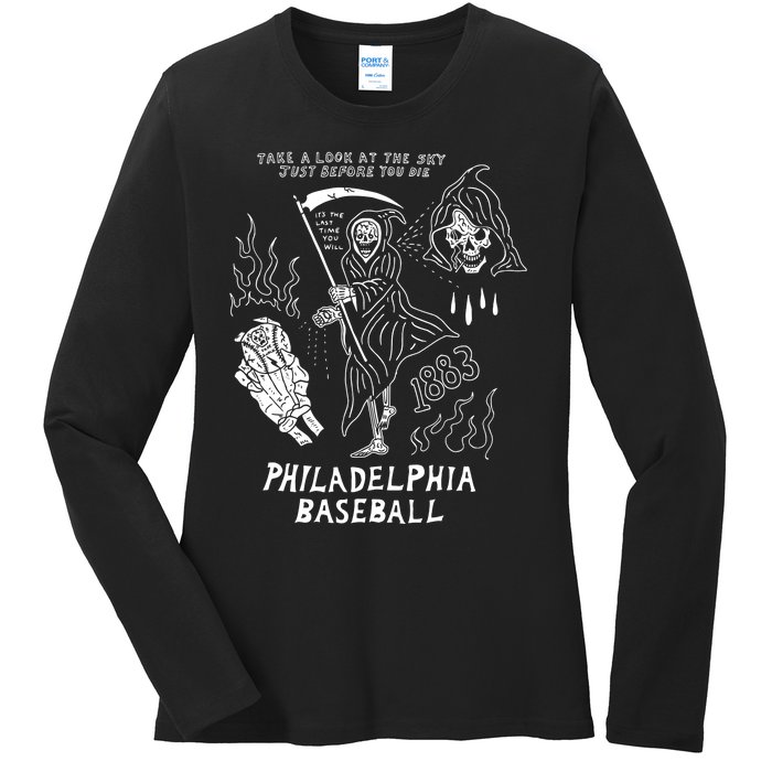 Heavyslime The Fightins Take A Look At The Sky Just Before You Die Philadelphia Ladies Long Sleeve Shirt