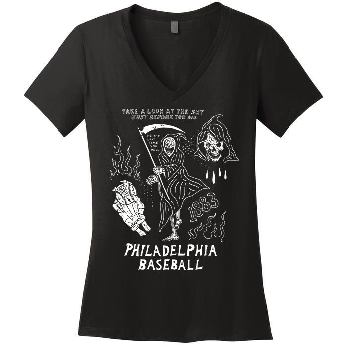 Heavyslime The Fightins Take A Look At The Sky Just Before You Die Philadelphia Women's V-Neck T-Shirt