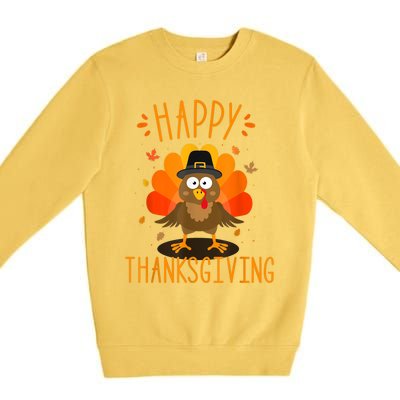 Happy thanksgiving for turkey day family dinner Premium Crewneck Sweatshirt