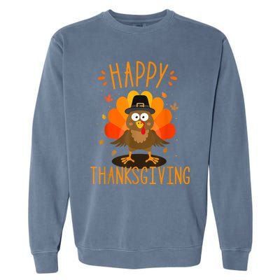 Happy thanksgiving for turkey day family dinner Garment-Dyed Sweatshirt