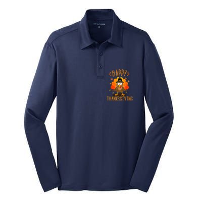 Happy thanksgiving for turkey day family dinner Silk Touch Performance Long Sleeve Polo