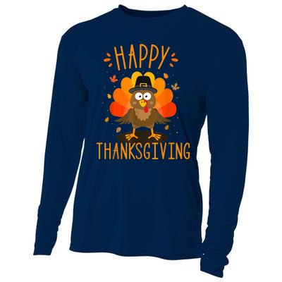 Happy thanksgiving for turkey day family dinner Cooling Performance Long Sleeve Crew