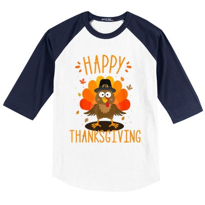 Happy thanksgiving for turkey day family dinner Baseball Sleeve Shirt