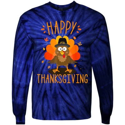 Happy thanksgiving for turkey day family dinner Tie-Dye Long Sleeve Shirt