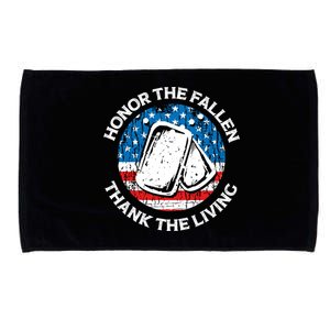 Honor The Fallen Thank The Living Veterans Day Appreciation Funny Gift Microfiber Hand Towel