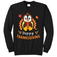 Happy Thanksgiving Funny Penguins Turkey Costume Lover Gifts Tall Sweatshirt