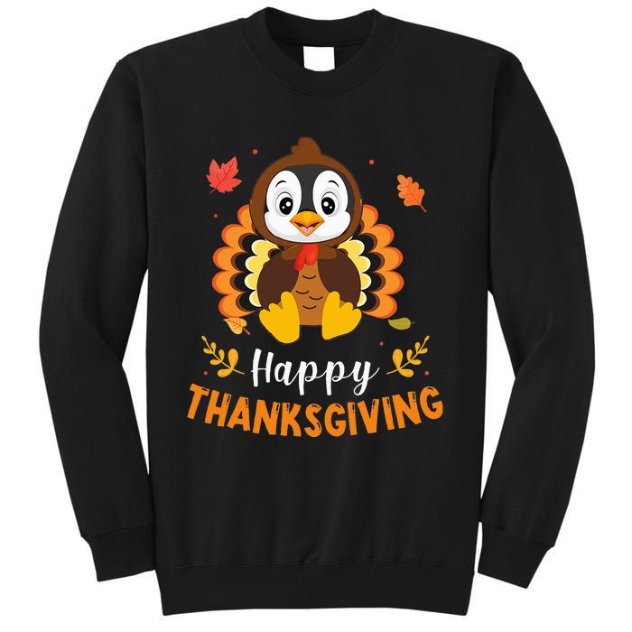 Happy Thanksgiving Funny Penguins Turkey Costume Lover Gifts Tall Sweatshirt