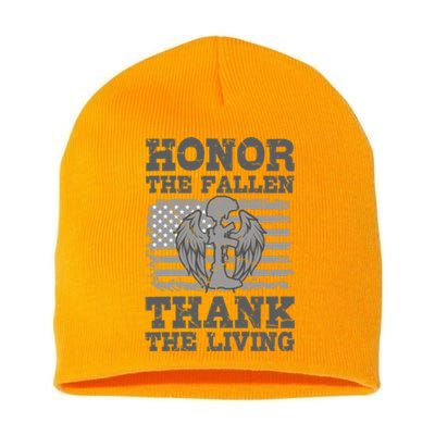 Honor The Fallen American Veteran Gift Veterans Day Soldier Great Gift Short Acrylic Beanie