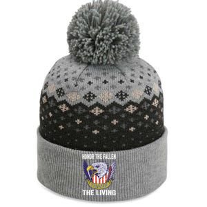 Honor The Fallen Thank The Living Usa Flag Memorial Day Gift The Baniff Cuffed Pom Beanie