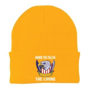 Honor The Fallen Thank The Living Usa Flag Memorial Day Gift Knit Cap Winter Beanie