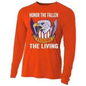 Honor The Fallen Thank The Living Usa Flag Memorial Day Gift Cooling Performance Long Sleeve Crew