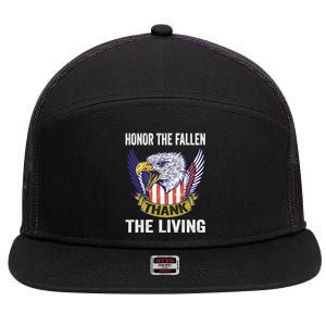 Honor The Fallen Thank The Living Usa Flag Memorial Day Gift 7 Panel Mesh Trucker Snapback Hat