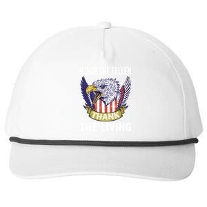 Honor The Fallen Thank The Living Usa Flag Memorial Day Gift Snapback Five-Panel Rope Hat