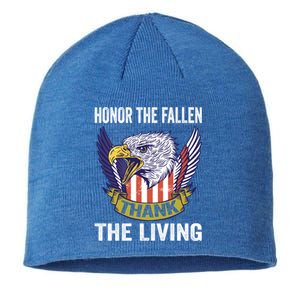 Honor The Fallen Thank The Living Usa Flag Memorial Day Gift Sustainable Beanie