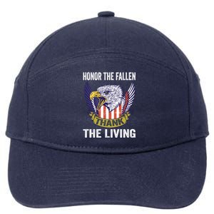 Honor The Fallen Thank The Living Usa Flag Memorial Day Gift 7-Panel Snapback Hat