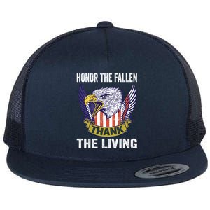 Honor The Fallen Thank The Living Usa Flag Memorial Day Gift Flat Bill Trucker Hat