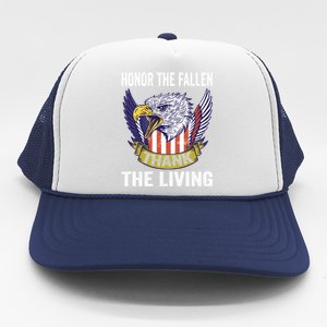 Honor The Fallen Thank The Living Usa Flag Memorial Day Gift Trucker Hat