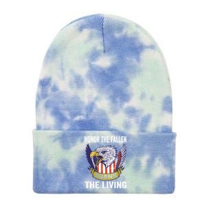 Honor The Fallen Thank The Living Usa Flag Memorial Day Gift Tie Dye 12in Knit Beanie