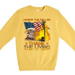 Honor The Fallen Thank The Living Memorial Day Premium Crewneck Sweatshirt