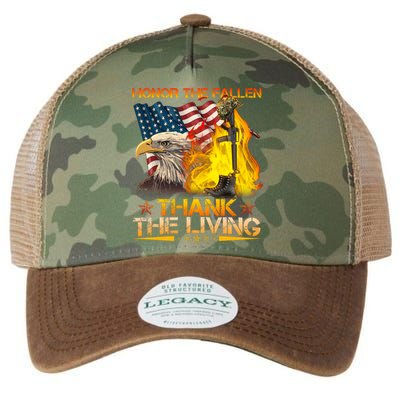 Honor The Fallen Thank The Living Memorial Day Legacy Tie Dye Trucker Hat