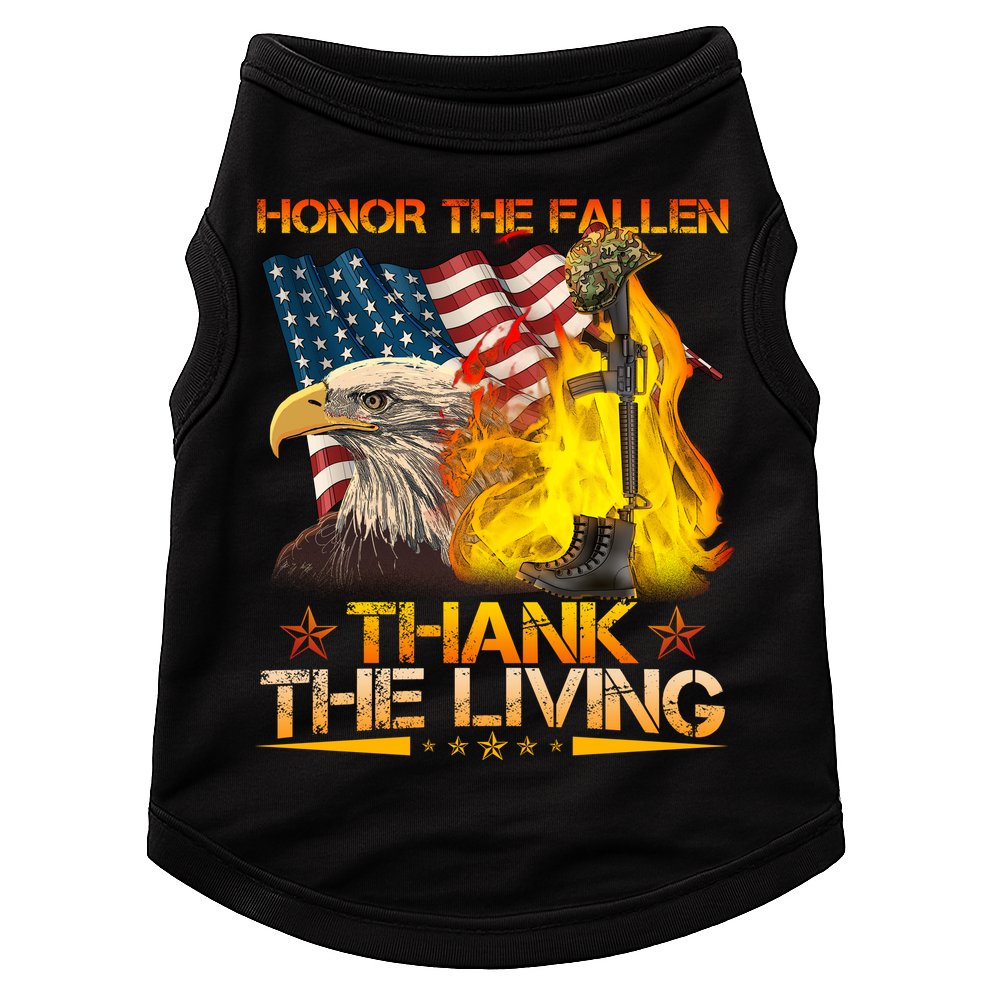 Honor The Fallen Thank The Living Memorial Day Doggie Tank