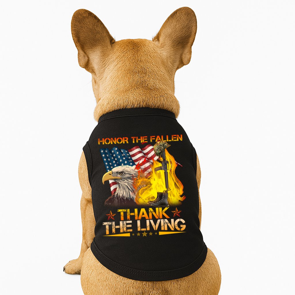 Honor The Fallen Thank The Living Memorial Day Doggie Tank