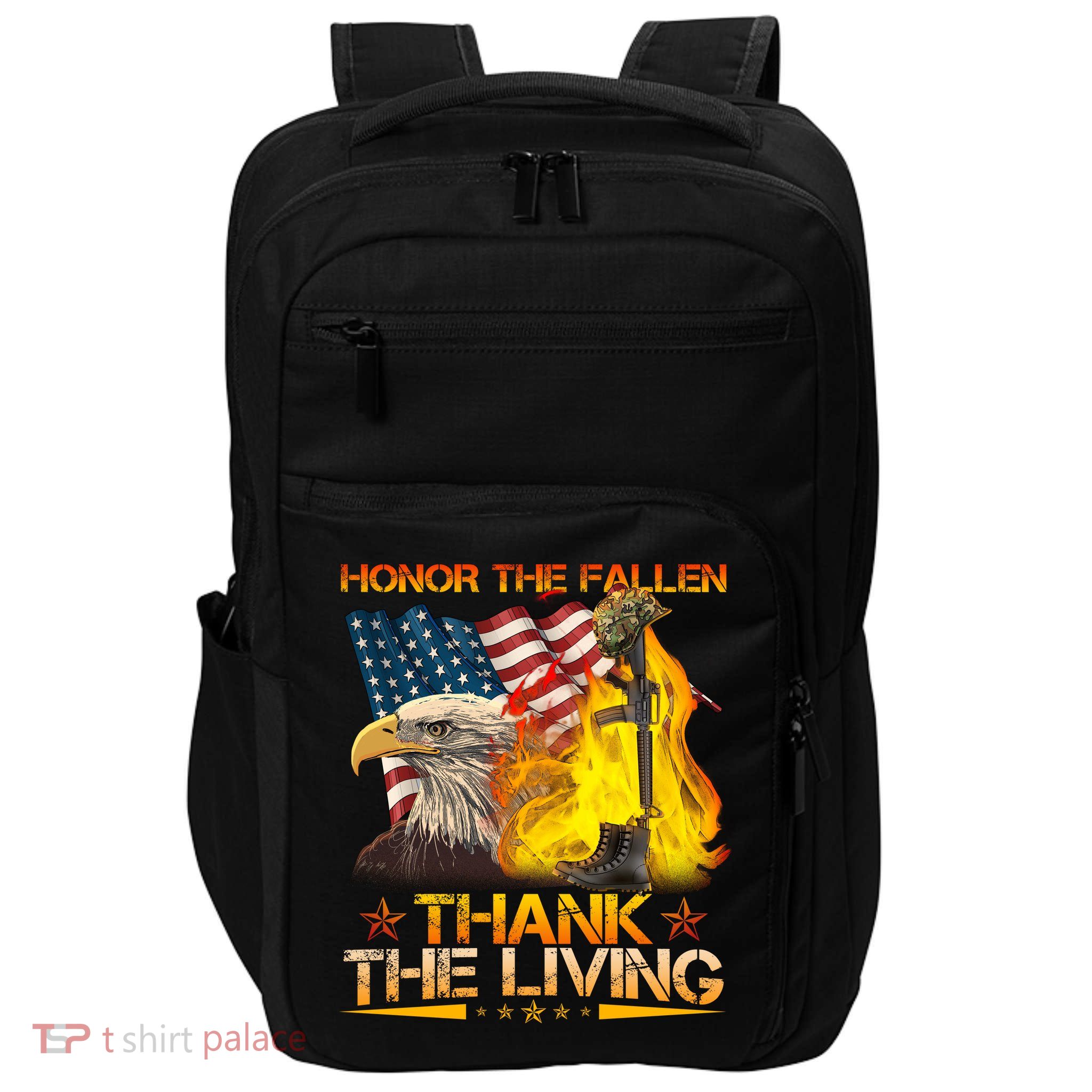 Honor The Fallen Thank The Living Memorial Day Impact Tech Backpack