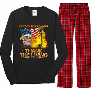 Honor The Fallen Thank The Living Memorial Day Long Sleeve Pajama Set