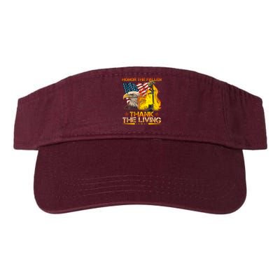 Honor The Fallen Thank The Living Memorial Day Valucap Bio-Washed Visor