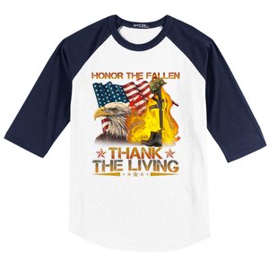 Honor The Fallen Thank The Living Memorial Day Baseball Sleeve Shirt