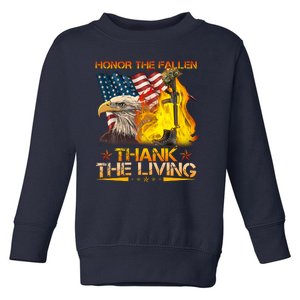 Honor The Fallen Thank The Living Memorial Day Toddler Sweatshirt