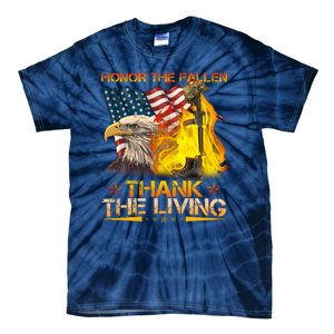 Honor The Fallen Thank The Living Memorial Day Tie-Dye T-Shirt