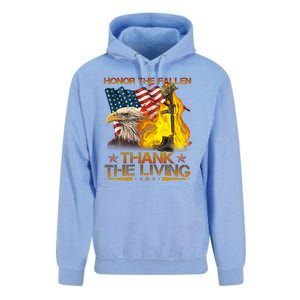 Honor The Fallen Thank The Living Memorial Day Unisex Surf Hoodie