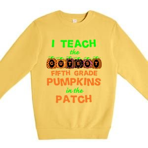 Halloween Teacher Fifth Grade Cutest Pumpkins Gift Premium Crewneck Sweatshirt