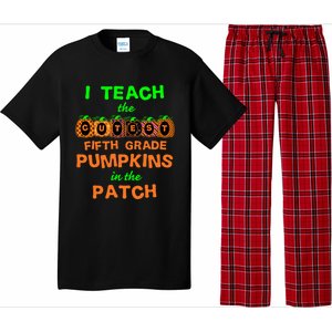 Halloween Teacher Fifth Grade Cutest Pumpkins Gift Pajama Set