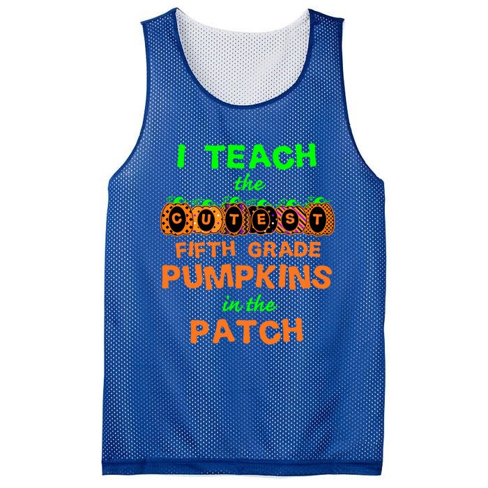 Halloween Teacher Fifth Grade Cutest Pumpkins Gift Mesh Reversible Basketball Jersey Tank